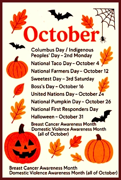 Oct.2025 Holidays